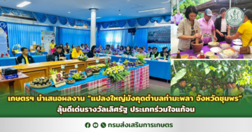 เกษตรฯ นำเสนอผลงาน “แปลงใหญ่มังคุดตำบลท่ามะพลา จังหวัดชุมพร” ลุ้นดีเด่นรางวัลเลิศรัฐ ประเภทร่วมใจแก้จน
