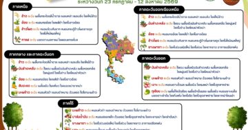 เตือนเฝ้าระวังศัตรูพืชระหว่างวันที่ 23 กรกฎาคม – 12 สองหาคม 2569
