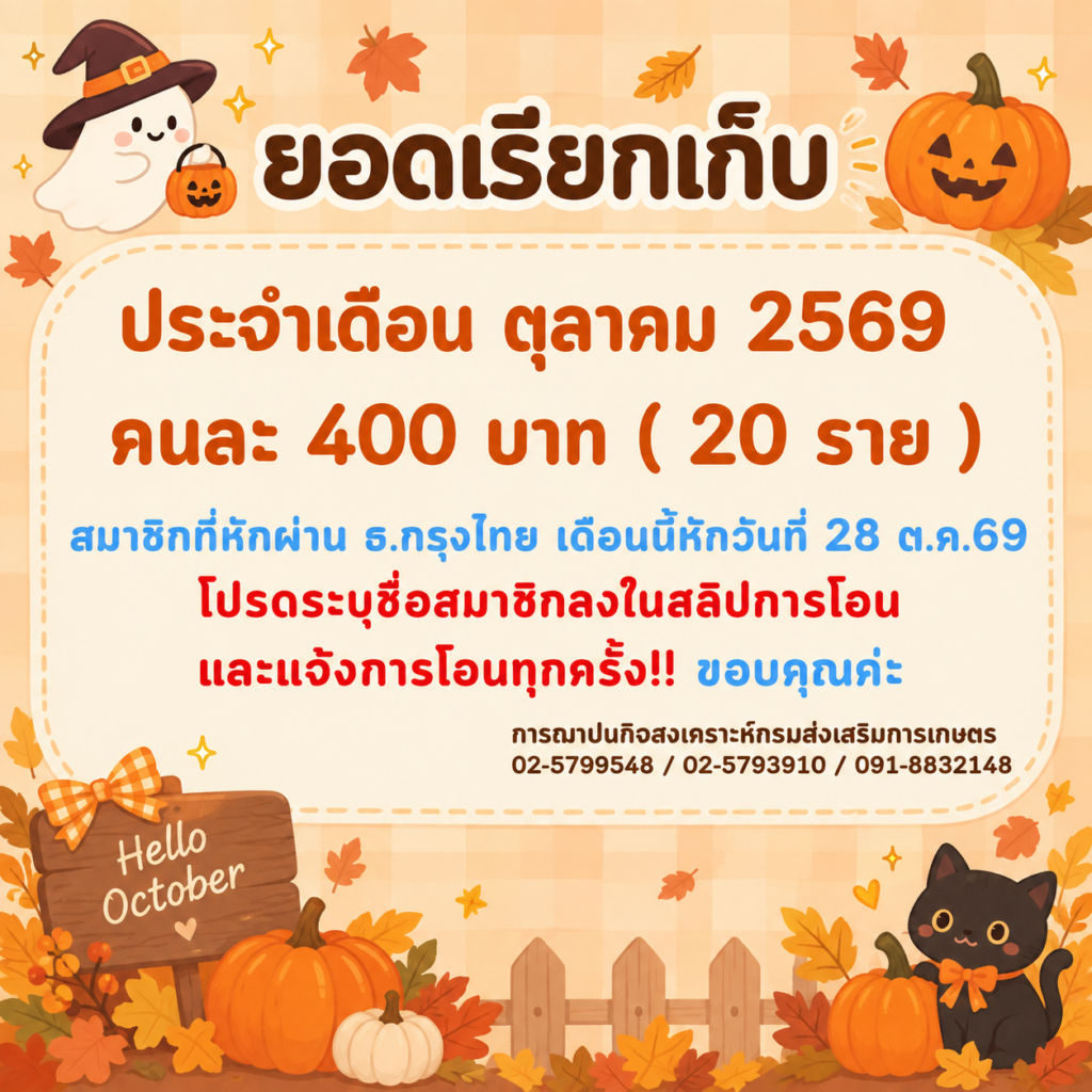ประกาศเรียกเก็บเงินสงเคราะห์ ครั้งที่ 10/2569